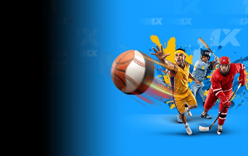 Basketball, baseball and ice hockey players in action against a blue background